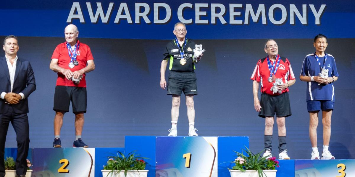 Josep Madurell, table tennis champion in the category of over 85 years